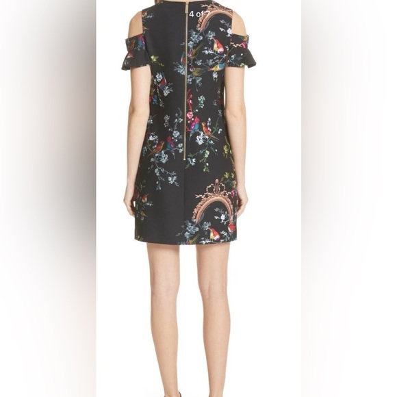 Ted Baker Black dress with Colorful Bird Print - Picture 2 of 10
